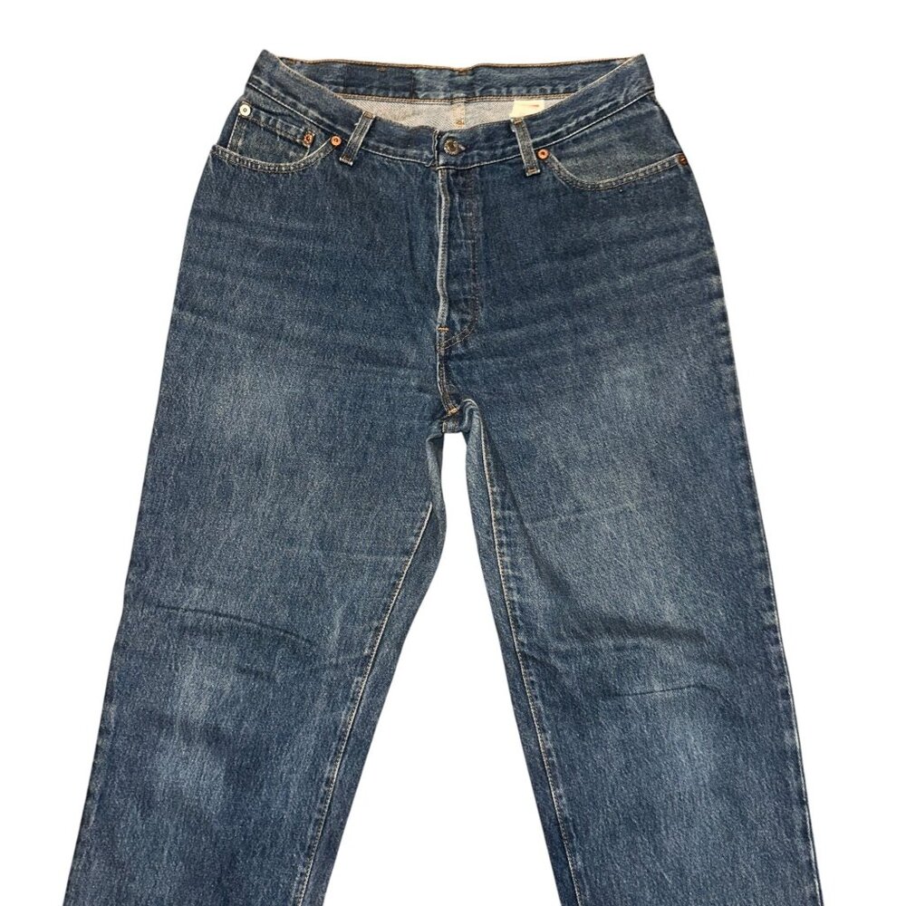 Vintage Levis Tapered Leg Jeans Womens 15 31 Button Fly Medium Wash Made USA - Picture 3 of 8